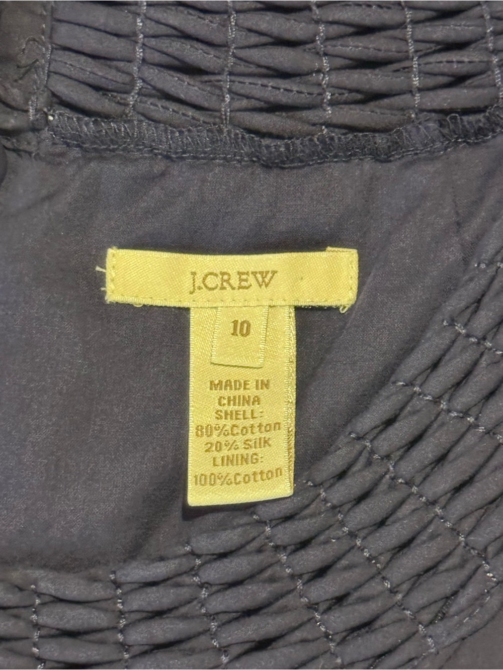 J.Crew Navy Cotton Silk Shift Dress Size 10 Woven Neck Pockets Lined 22888 - Picture 4 of 15
